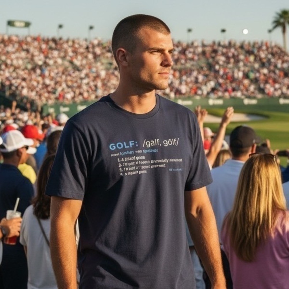 Travis Mathew Mens Navy Blue Golf Definition‎ Graphic Pima Cotton T-Shirt Small